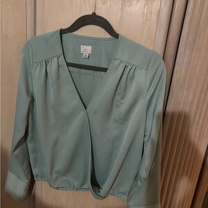 a new day Sage Green Wrap Top